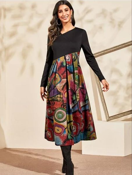 2020 o neck women winter tshirt dress long sleeve fashion dress female casual chic printing ladies work midi autumn, Black;gray
2020 o neck women winter tshirt dress long sleeve fashion dress female casual chic printing ladies work midi autumn, Black;gray