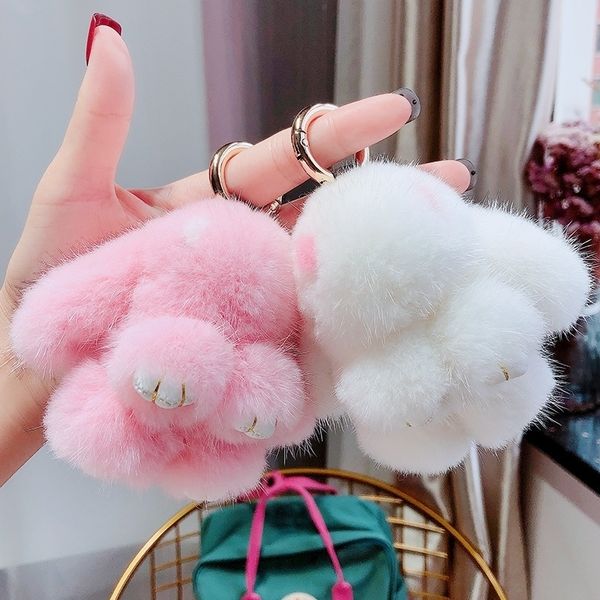 pretend rabbit pendant mink fur rabbit toy cute female car bag keychain plush charm luxury keychain key chain women t200804, Silver
pretend rabbit pendant mink fur rabbit toy cute female car bag keychain plush charm luxury keychain key chain women t200804, Silver