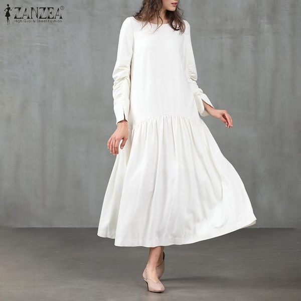 casual dresses vintage zanzea 2021 women autumn full sleeve solid color ruffles sundress baggy robe plus size vestidos kaftan, Black;gray
casual dresses vintage zanzea 2021 women autumn full sleeve solid color ruffles sundress baggy robe plus size vestidos kaftan, Black;gray