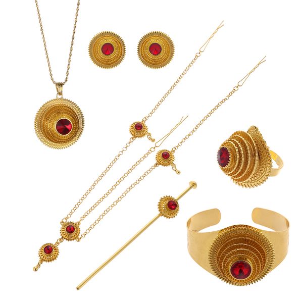 new flower bracelet earrings necklace eritrean traditional red stone wedding ethiopian women jewelry sets, Black
new flower bracelet earrings necklace eritrean traditional red stone wedding ethiopian women jewelry sets, Black