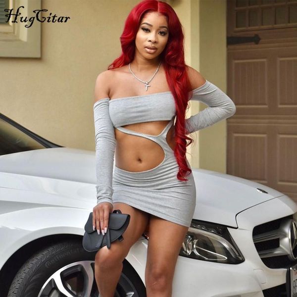hugcitar 2020 long sleeve slash neck cut out mini dress autumn winter women fashion streetwear outfits club wear, Black;gray
hugcitar 2020 long sleeve slash neck cut out mini dress autumn winter women fashion streetwear outfits club wear, Black;gray