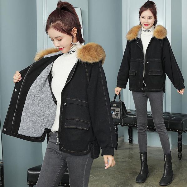 oversized solid women's winter jackets short style hooded female cold coat plus size with fur collar casual thick parkas woman, Black
oversized solid women's winter jackets short style hooded female cold coat plus size with fur collar casual thick parkas woman, Black