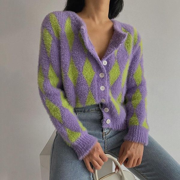 women's knits & tees vintage fashion geometric rhombic cardigan sweater women o neck warm loose long sleeve outerwear chic england styl, White
women's knits & tees vintage fashion geometric rhombic cardigan sweater women o neck warm loose long sleeve outerwear chic england styl, White