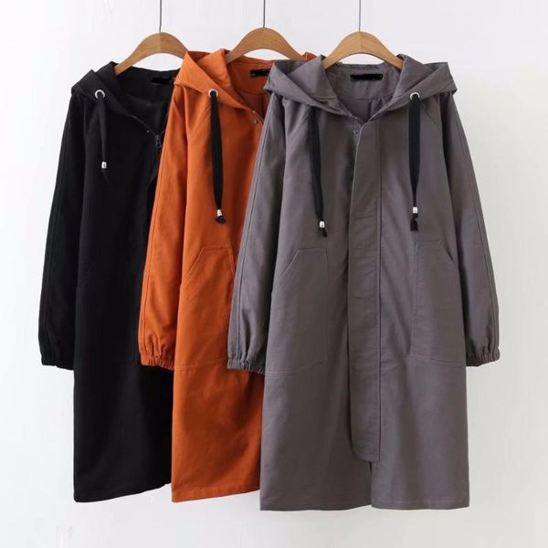 women's trench coats cotton autumn coat plus size women 2021 female black grey long casual fashion hooded outwear, Tan;black
women's trench coats cotton autumn coat plus size women 2021 female black grey long casual fashion hooded outwear, Tan;black