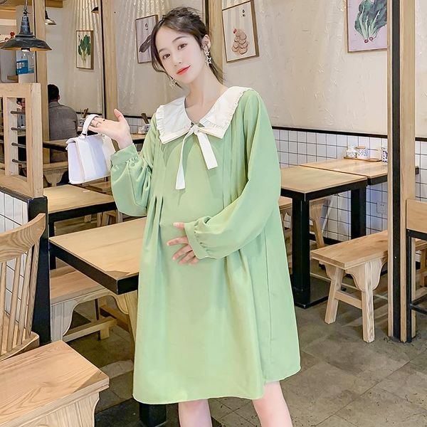 maternity dresses 116# 2021 spring korean fashion dress pleated large size loose clothes for pregnant women long sleeve pregnancy, White
maternity dresses 116# 2021 spring korean fashion dress pleated large size loose clothes for pregnant women long sleeve pregnancy, White