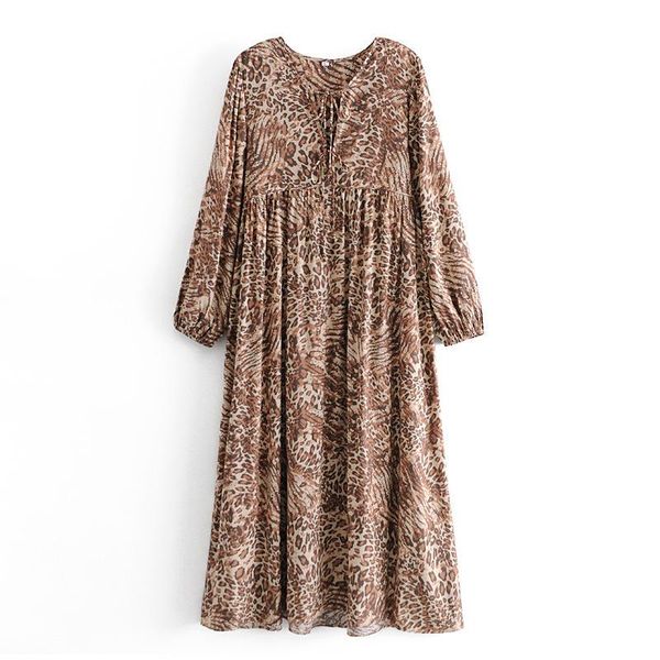 casual dresses 2021 spring leopard print vintage chic women long sleeve tie neck beach bohemian maxi dress ladies rayon party wear, Black;gray
casual dresses 2021 spring leopard print vintage chic women long sleeve tie neck beach bohemian maxi dress ladies rayon party wear, Black;gray