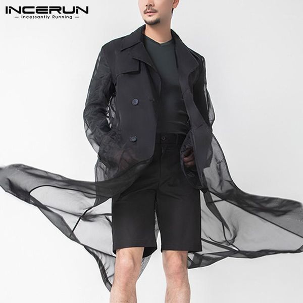 incerun fashion men mesh trench transparent lapel long sleeve double breasted long coats chic thin outerwear streetwear jackets1, Tan;black
incerun fashion men mesh trench transparent lapel long sleeve double breasted long coats chic thin outerwear streetwear jackets1, Tan;black