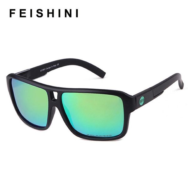 sunglasses feishini 2021 man polarized women brand design frame sun glasses for men fashion classic uv400 square eyewear, White;black 
sunglasses feishini 2021 man polarized women brand design frame sun glasses for men fashion classic uv400 square eyewear, White;black