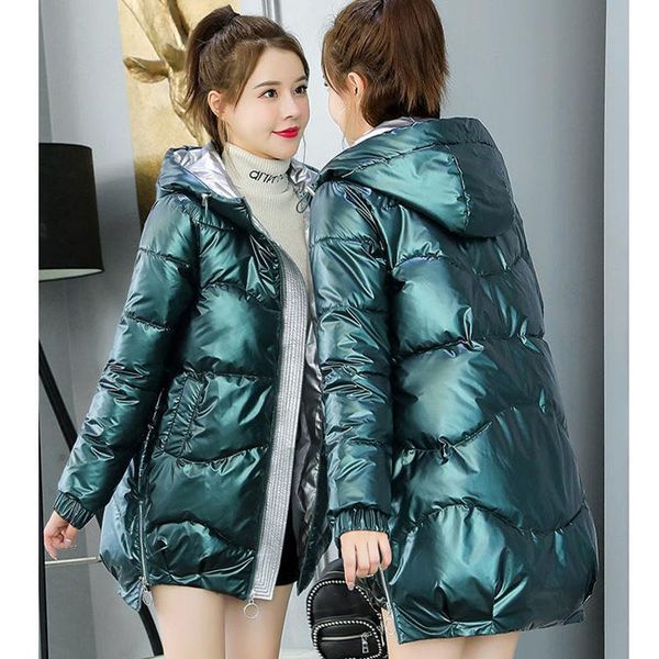 4 color new spring casual warm women coat loose hooded down jacket long intercalated cotton thickened shiny parkas mujer, Black
4 color new spring casual warm women coat loose hooded down jacket long intercalated cotton thickened shiny parkas mujer, Black
