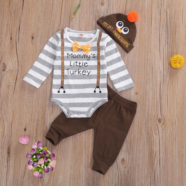newborn baby girls boys thanksgiving outfits long sleeve romper stripe turkey pants clothes set, White
newborn baby girls boys thanksgiving outfits long sleeve romper stripe turkey pants clothes set, White