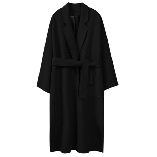 new winter elegant coat fashion women's black long coats classic korean woolen overcoat warmness oversize outwear fc490
new winter elegant coat fashion women's black long coats classic korean woolen overcoat warmness oversize outwear fc490