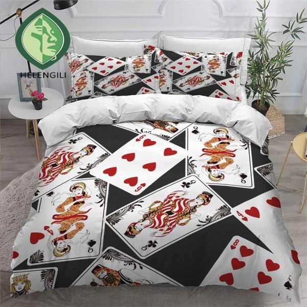 helengili 3d bedding set playing cards print duvet cover set bedclothes with pillowcase bed home textiles #pk39
helengili 3d bedding set playing cards print duvet cover set bedclothes with pillowcase bed home textiles #pk39