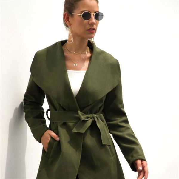 women's trench coats autumn women collar waistband high waist long section wool sleeve army green coat, Tan;black
women's trench coats autumn women collar waistband high waist long section wool sleeve army green coat, Tan;black
