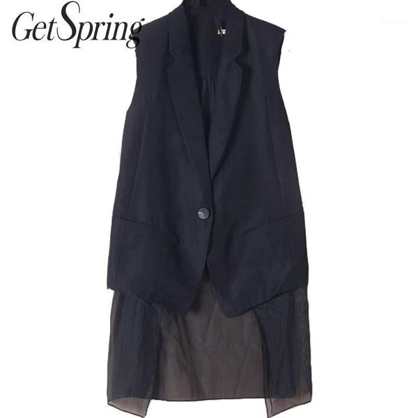 getspring women coat women vest coats mesh patchwork irregular suit vests asymmetry vintage black vest 2019 new fashion sexy1, Black;white
getspring women coat women vest coats mesh patchwork irregular suit vests asymmetry vintage black vest 2019 new fashion sexy1, Black;white