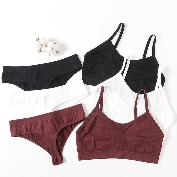 bras sets bra and thongs women set underwear lingerie female backless bralette crop g-string unlined seamless panties, Red;black
bras sets bra and thongs women set underwear lingerie female backless bralette crop g-string unlined seamless panties, Red;black
