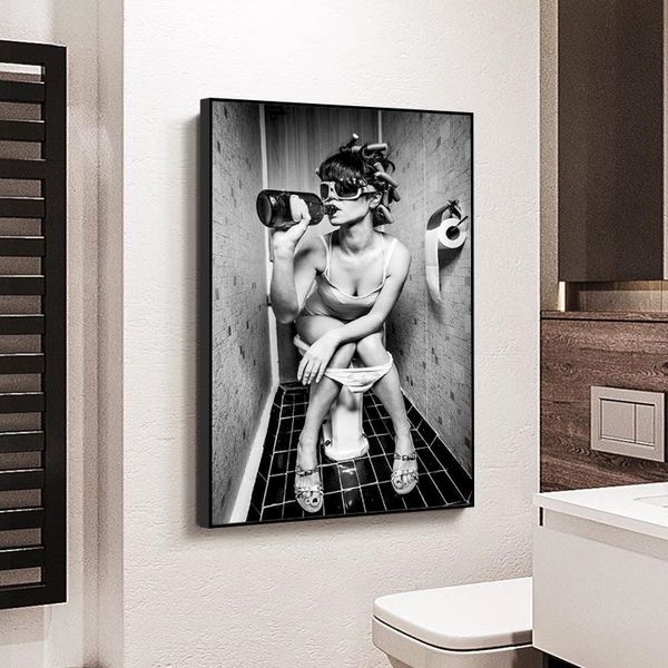 girl sits in a toilet nordic posters prints black and white canvas paintings on the wall art pictures cuadro q1218
girl sits in a toilet nordic posters prints black and white canvas paintings on the wall art pictures cuadro q1218