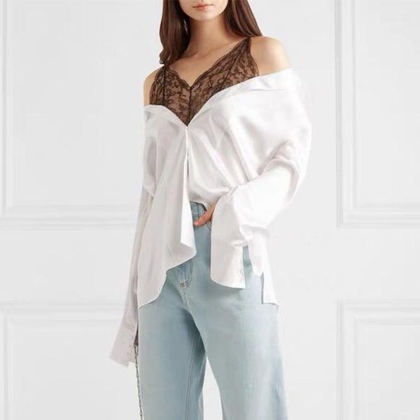 2020 new summer fashion women court styles female women v-neck lace patchwork shirt vacation party k0481, White
2020 new summer fashion women court styles female women v-neck lace patchwork shirt vacation party k0481, White