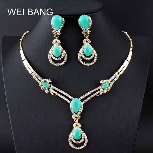 earrings & necklace weibang dubai fashion vintage luxury rhinestone bridal earring african costume gold color jewelry sets, Silver
earrings & necklace weibang dubai fashion vintage luxury rhinestone bridal earring african costume gold color jewelry sets, Silver