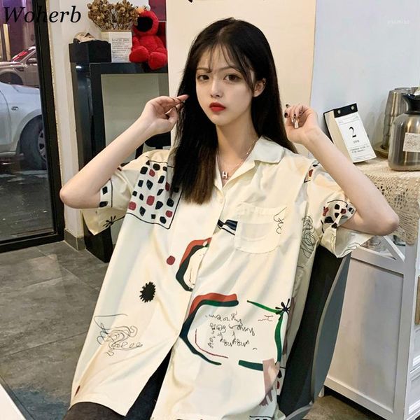 woherb japanese vintage print short sleeve blouse korean women streetwear harajuku 2020 summer shirt loose blusas1, White
woherb japanese vintage print short sleeve blouse korean women streetwear harajuku 2020 summer shirt loose blusas1, White