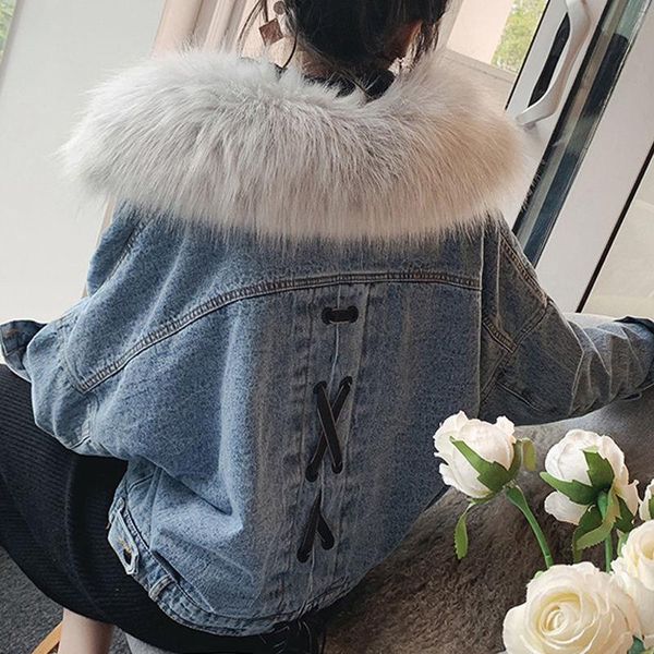 winter 2020 fur collar plus velvet denim jacket women's loose new thickened cotton-padded jacket, Black
winter 2020 fur collar plus velvet denim jacket women's loose new thickened cotton-padded jacket, Black