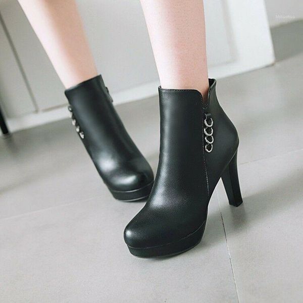 boots ladies ankle high heels platform metal decor booties casual shoes plus size1, Black
boots ladies ankle high heels platform metal decor booties casual shoes plus size1, Black