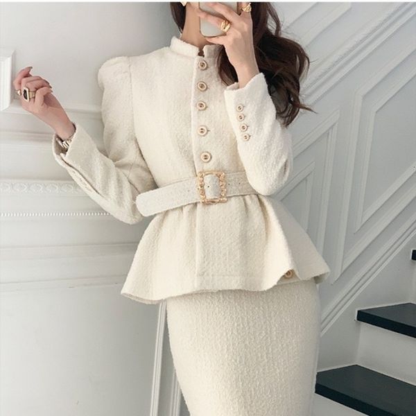 2021 new female chic style two solid joint collars single breasted mid-calf belt pencil tweed suits women's skirts cix9, Gray
2021 new female chic style two solid joint collars single breasted mid-calf belt pencil tweed suits women's skirts cix9, Gray