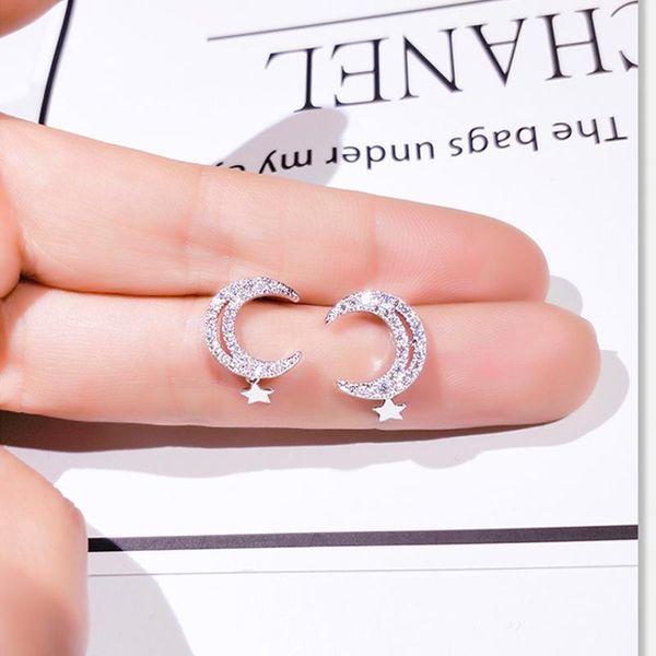 stud korean simple 925 silver round star moon cz zircon earrings for girl women party jewelry brincos bijoux, Golden;silver
stud korean simple 925 silver round star moon cz zircon earrings for girl women party jewelry brincos bijoux, Golden;silver