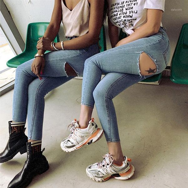 fashion women solid blue hole jujuland denim jean full hip skinny high waist stretch jean for female slim pencil pants 73551
fashion women solid blue hole jujuland denim jean full hip skinny high waist stretch jean for female slim pencil pants 73551
