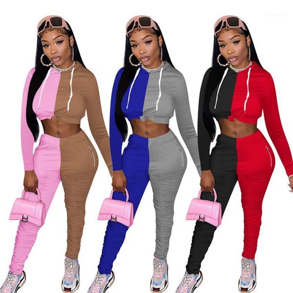 women's tracksuits 2021 autumn color patchwork two piece set long sleeve hooded sweatshirts and zipper pocket stacked pants fashion jog, Gray
women's tracksuits 2021 autumn color patchwork two piece set long sleeve hooded sweatshirts and zipper pocket stacked pants fashion jog, Gray