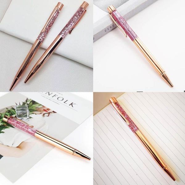 1 Pcs Metal Ballpoint Pen School Office Writing Stationery Office Creative Pen Ballpoint Gift Accessories Crystal K8j5 Colo C7z9