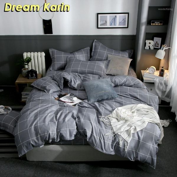 dream karin home decorate modern grey duvet covers brief style plaid bedding sets with pillowcase 2/3pcs king size1
dream karin home decorate modern grey duvet covers brief style plaid bedding sets with pillowcase 2/3pcs king size1