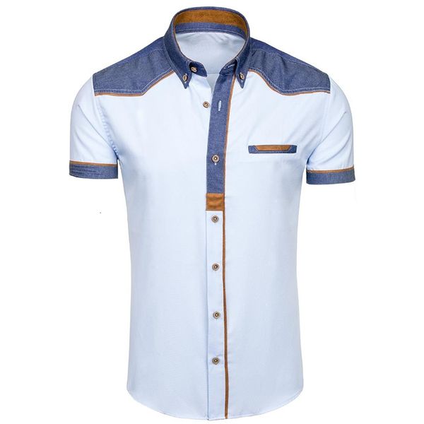 2021 new summer shirt short sleeve casual patchwork lapel slim fit cowboy jean cool shirts for men clothing xqhb, White;black
2021 new summer shirt short sleeve casual patchwork lapel slim fit cowboy jean cool shirts for men clothing xqhb, White;black