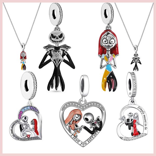 authentic 925 sterling silver jack & sally skull couple heart necklace fit original brand charm bracelet for making women family halloween n
authentic 925 sterling silver jack & sally skull couple heart necklace fit original brand charm bracelet for making women family halloween n