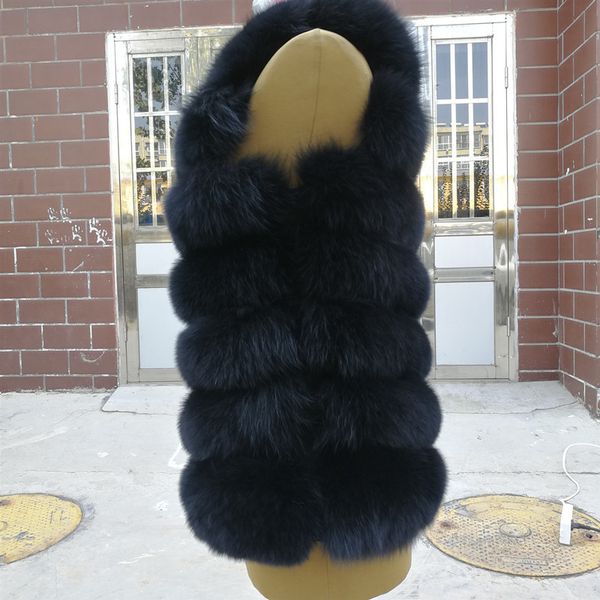 2019 women's natural real blue fox fur vest waistcoat gilet coat jacket sleeveless thick warm winter long genuine luxury long lj201203, Black
2019 women's natural real blue fox fur vest waistcoat gilet coat jacket sleeveless thick warm winter long genuine luxury long lj201203, Black