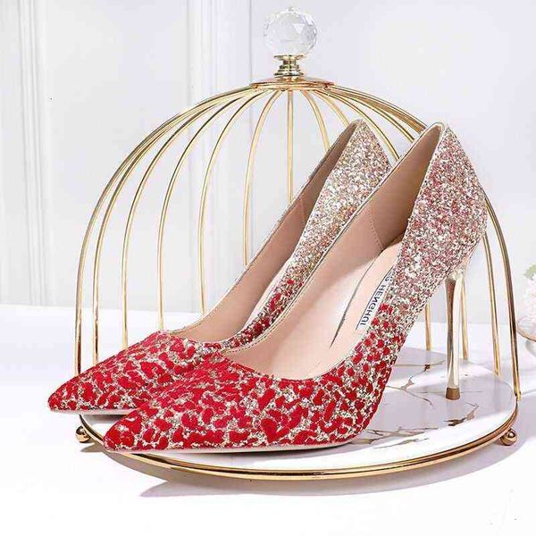 women's high heel casual shoes slippers wedding female 2022 sequin pointed thin heels gold red shallow mouth bride shoes, Black
women's high heel casual shoes slippers wedding female 2022 sequin pointed thin heels gold red shallow mouth bride shoes, Black
