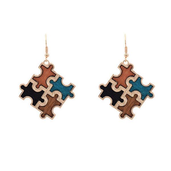 dangle & chandelier creative geometric puzzle wood earrings alloy color blocks stitching women party accessories travel gifts, Silver
dangle & chandelier creative geometric puzzle wood earrings alloy color blocks stitching women party accessories travel gifts, Silver