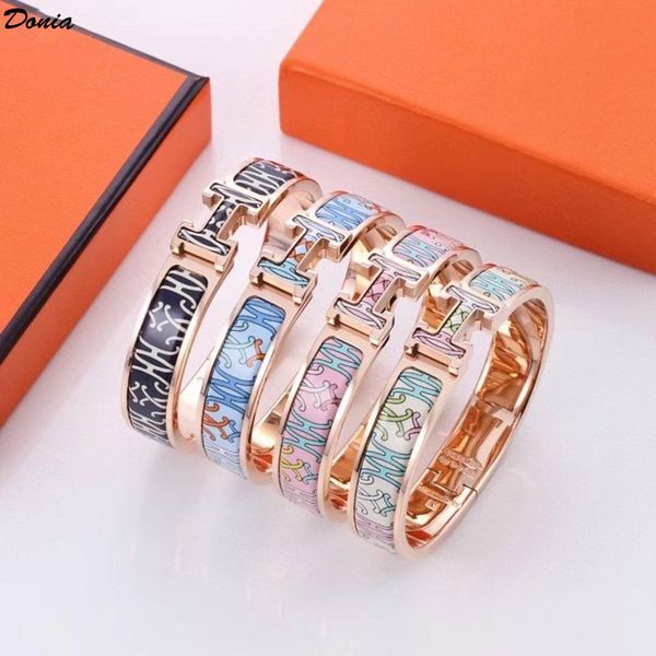 donia jewelry designer bracelet 12mm color enamel three-color electroplating exaggerated letter titanium steel bracelet popular in europe, Black
donia jewelry designer bracelet 12mm color enamel three-color electroplating exaggerated letter titanium steel bracelet popular in europe, Black
