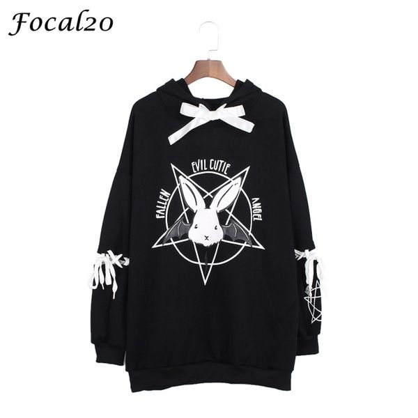 focal20 harajuku pentagram print lace up women fleeces hoodies gothic punk oversize velvet hooded sweatshirt pullover streetwear lj200811, Black 
focal20 harajuku pentagram print lace up women fleeces hoodies gothic punk oversize velvet hooded sweatshirt pullover streetwear lj200811, Black