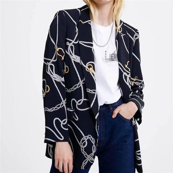 2020 new spring and autumn blazer female fashion printing chain pattern suit collar street hipster neutral all-match ladies 1, White;black
2020 new spring and autumn blazer female fashion printing chain pattern suit collar street hipster neutral all-match ladies 1, White;black