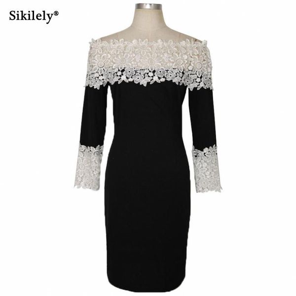 sexy карандаш женщина платье разрез шеи черный длина колена дешевые платья партии 3/4 sleeve lace vestidos де curto черное платье, Black;gray
sexy карандаш женщина платье разрез шеи черный длина колена дешевые платья партии 3/4 sleeve lace vestidos де curto черное платье, Black;gray
