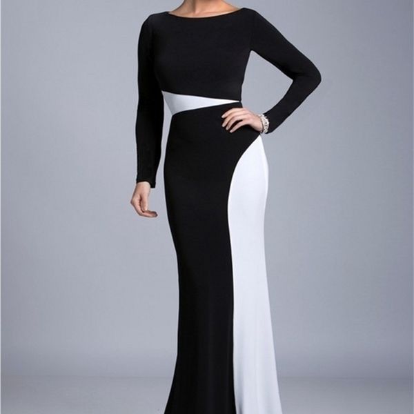 elegant black and white jersey formal evening dress,arabic dubai long sleeve mermaid party evening gowns robe de soiree lj201119, White;black
elegant black and white jersey formal evening dress,arabic dubai long sleeve mermaid party evening gowns robe de soiree lj201119, White;black