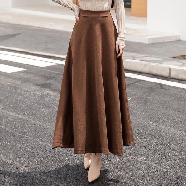 skirts women's high waist a-line skirt plus size solid color woolen long autumn winter fashion female warm casual, Black
skirts women's high waist a-line skirt plus size solid color woolen long autumn winter fashion female warm casual, Black