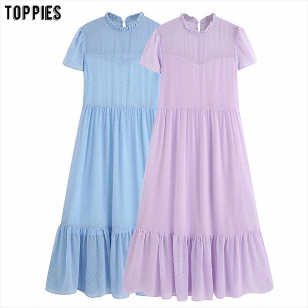 purple short sleeve spliced mesh yarn dress summer midi dress for women solid color ruffles hem, Black;gray
purple short sleeve spliced mesh yarn dress summer midi dress for women solid color ruffles hem, Black;gray