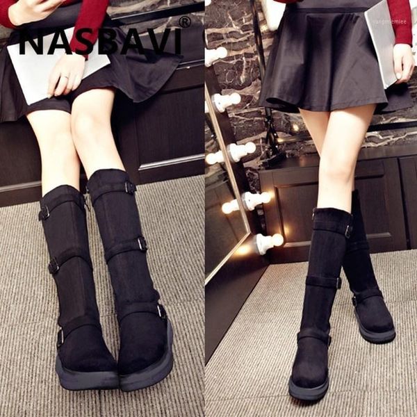 2020 autumn winter suede large size 43 snow boots warm boots for women buckle mid heel round head knee-high women shoes1, Black
2020 autumn winter suede large size 43 snow boots warm boots for women buckle mid heel round head knee-high women shoes1, Black