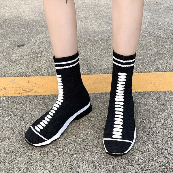 fashion women's ankle boots woman slip on low heel knit mesh sock shoes comfort ladies boot female casual 2020 autumn plus size, Black
fashion women's ankle boots woman slip on low heel knit mesh sock shoes comfort ladies boot female casual 2020 autumn plus size, Black