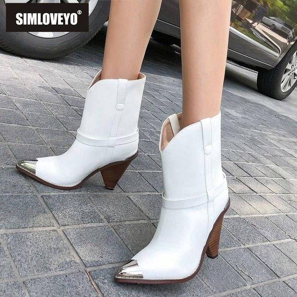 simloveyo plus size 34-44 genuine leather cowboy boots women metal pointed toe high heels autumn winter snake ankle boots b1537, Black 
simloveyo plus size 34-44 genuine leather cowboy boots women metal pointed toe high heels autumn winter snake ankle boots b1537, Black
