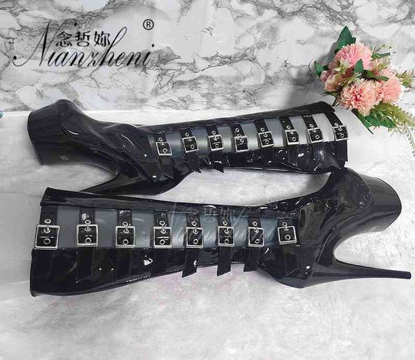super boots 15cm high heeled shoes hollow thin heels mid calf thick platform trend paint 6 inches belt buckle nightclub pole dancing, Black
super boots 15cm high heeled shoes hollow thin heels mid calf thick platform trend paint 6 inches belt buckle nightclub pole dancing, Black