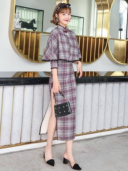 women chinese traditional cheongsam dress split qipao plaid print slim style plus size -4xl1, Red
women chinese traditional cheongsam dress split qipao plaid print slim style plus size -4xl1, Red