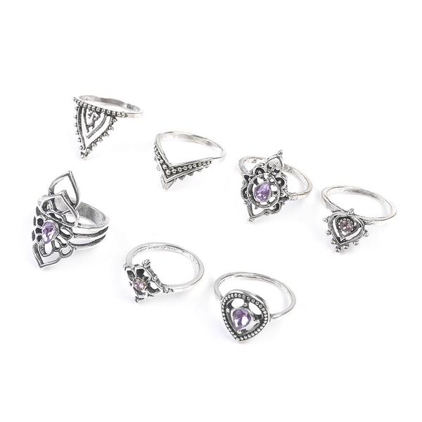 7шт / комплект bohemia vintage фиолетовый кристалл rhinestone резные падения set кольцо midi над knuckle ювелирные изделия кольца jllese ffs, Silver
7шт / комплект bohemia vintage фиолетовый кристалл rhinestone резные падения set кольцо midi над knuckle ювелирные изделия кольца jllese ffs, Silver