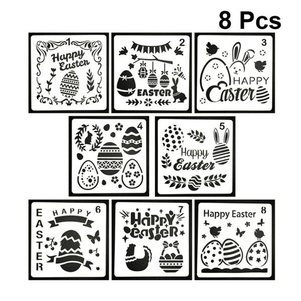 8pcs of one set creative happy easter hollow out drawing stencils reusable templates painting moulds
8pcs of one set creative happy easter hollow out drawing stencils reusable templates painting moulds